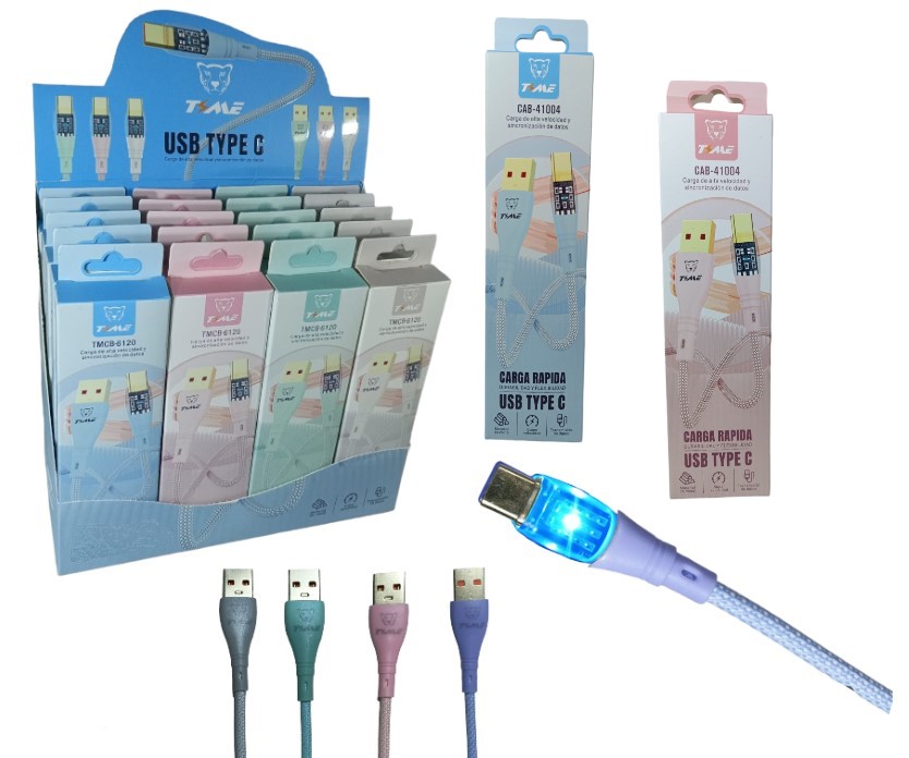 Cable tipo C con luz