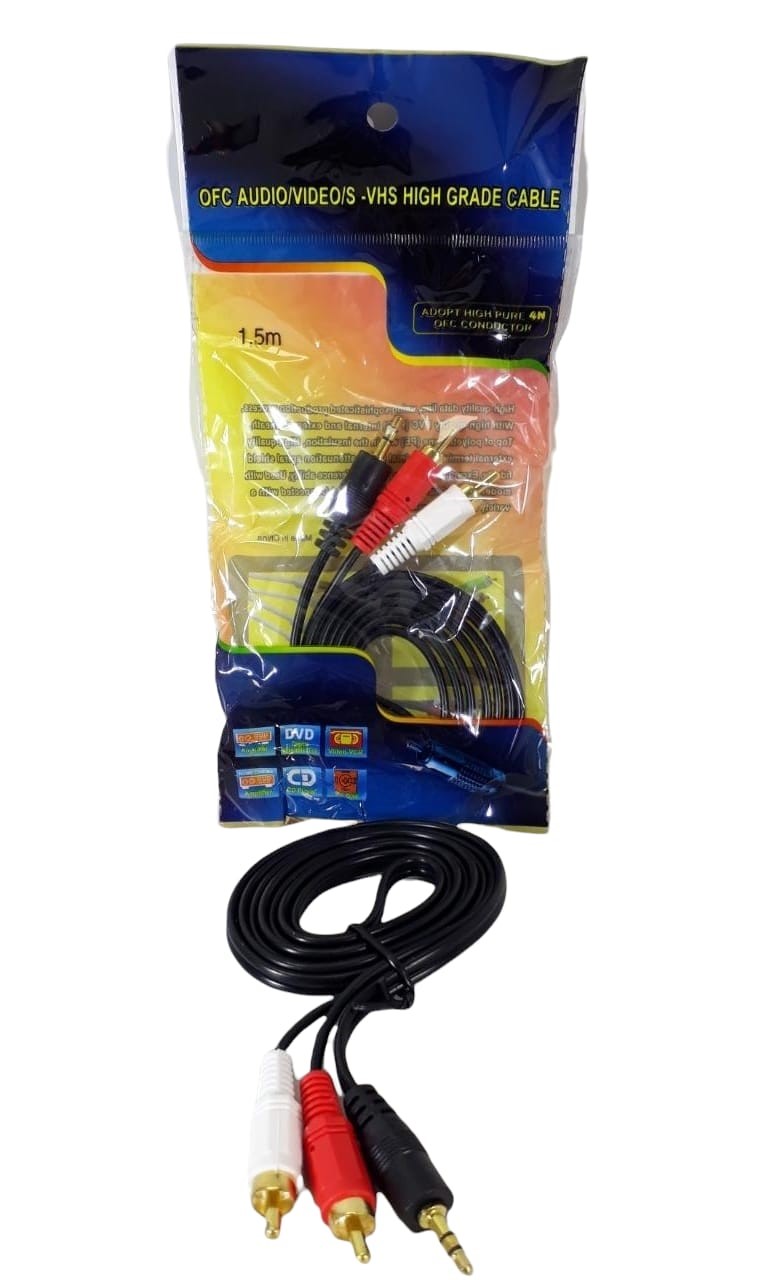 Cable plug-in a 2 rca