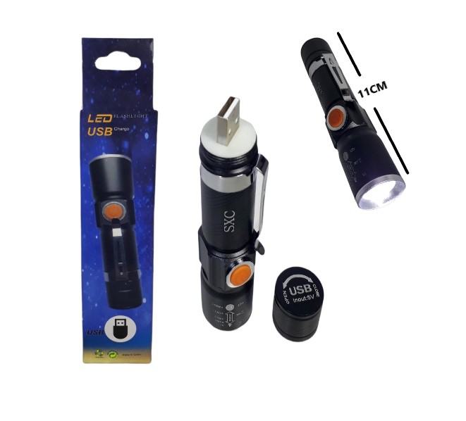 Linterna recargable vía USB