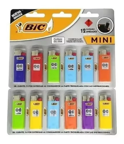 Encendedor mini Bic x 12