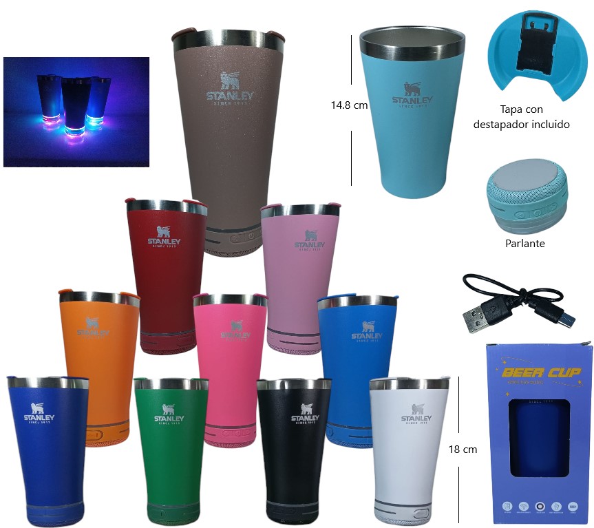 Vaso Parlante Térmico Bluetooth