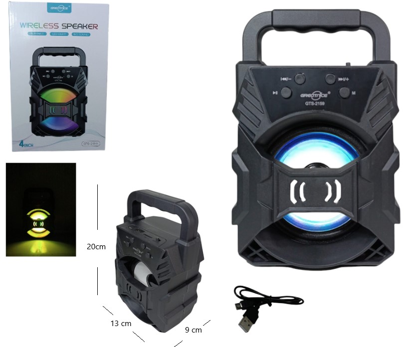 Parlante 4" bluetooth c/ luz gts-2159