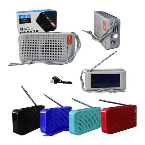 Radio FM, linterna y USB