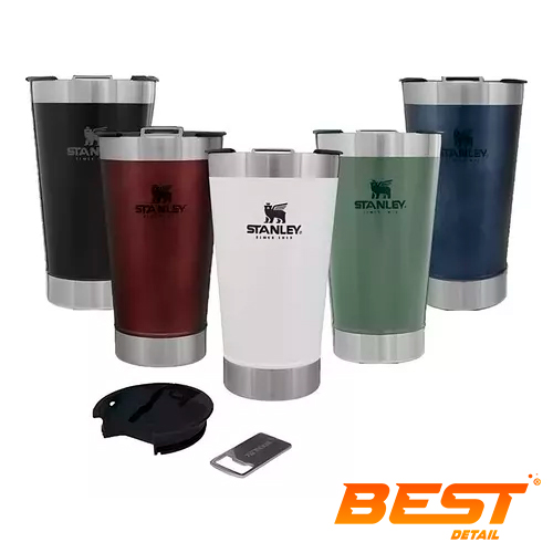 Vaso cervecero térmico con tapa y destapador
