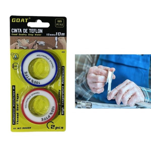 CINTA DE TEFLON 12MM 10M ( 2 unidades )