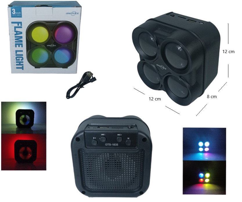 PARLANTE 3PLG C/ LUZ BLUETOOTH/FM/MP