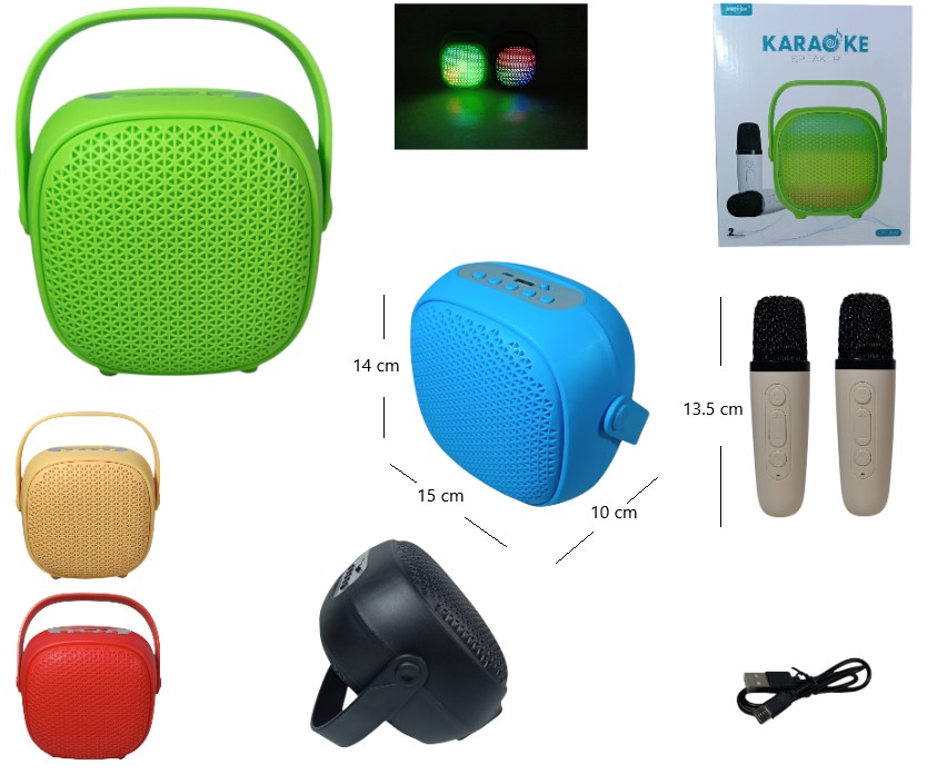 PARLANTE 3" C/2 MICROFONO KARAOKE