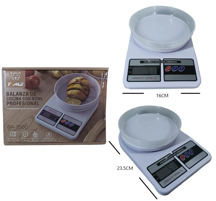BALANZA DE COCINA CON BOWL 10KG