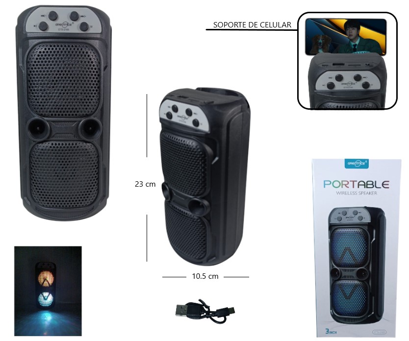 Parlante BT C/Luz GTS-2165