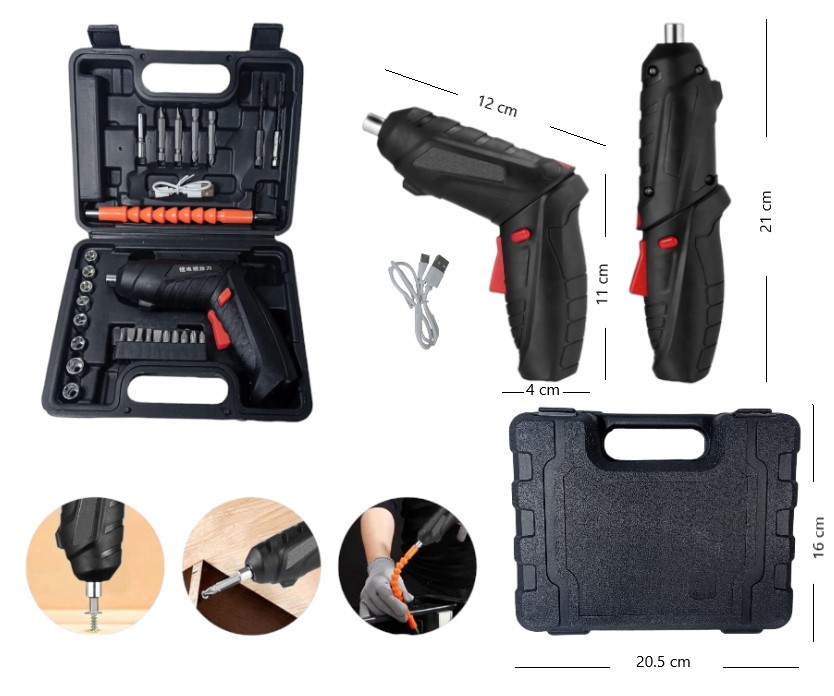 DESTORNILLADOR INALAMBRICO USB 47PCS