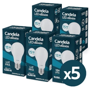 Foco 15w x 5 unidadesd luz fría candela