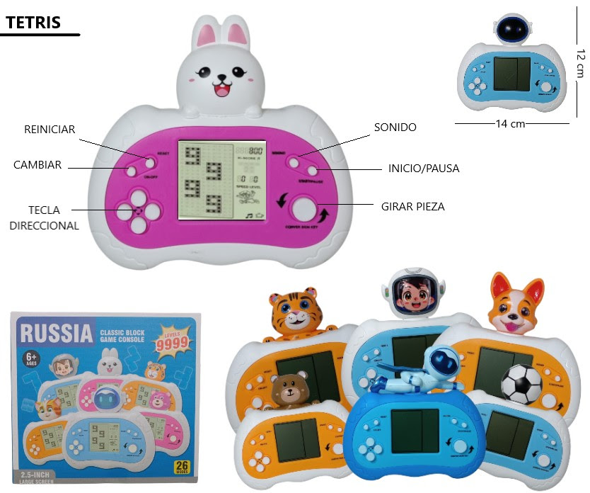 CONSOLA TETRIS JUEGOS CLASICOS
