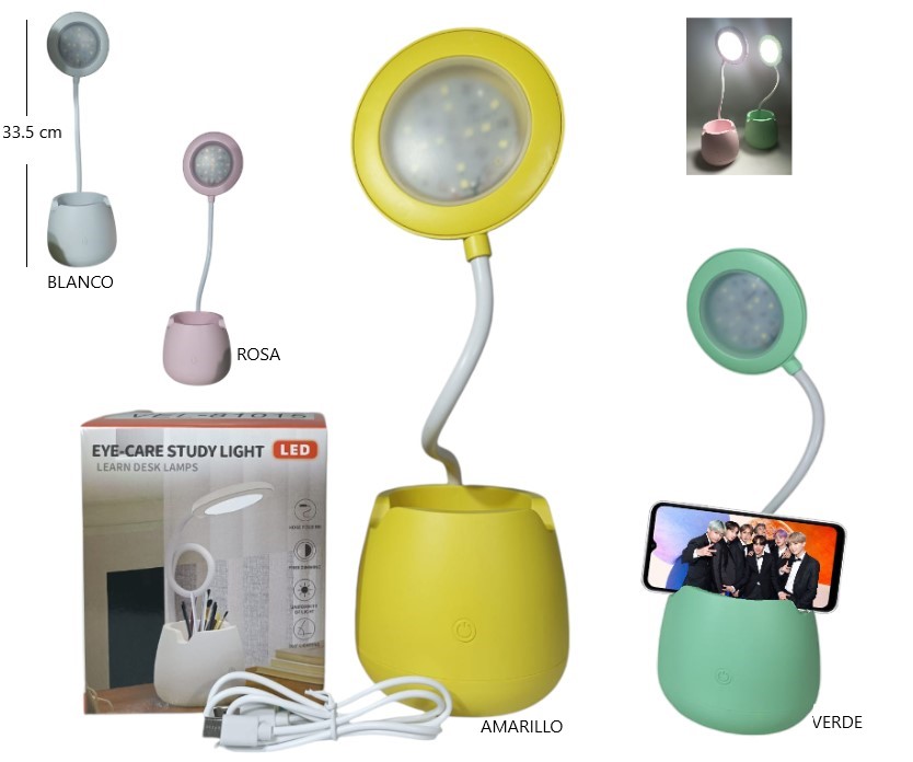 Lampara colores + porta lápices