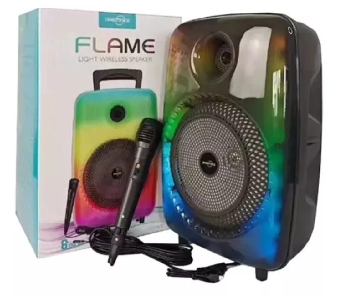 Parlante grande 8" +mic +luces