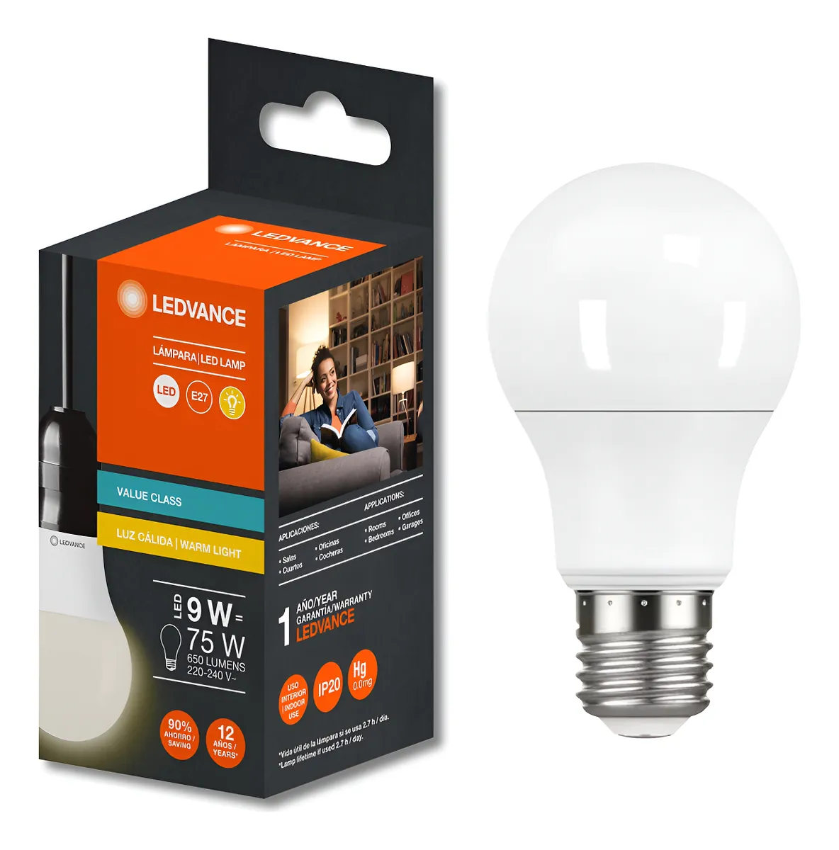 Foco led 9w luz fría x 1