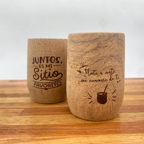 Mate madera grabado